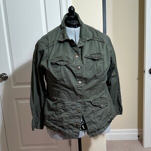 Penningtons Dark Olive Green Military-Style Women's Jacket